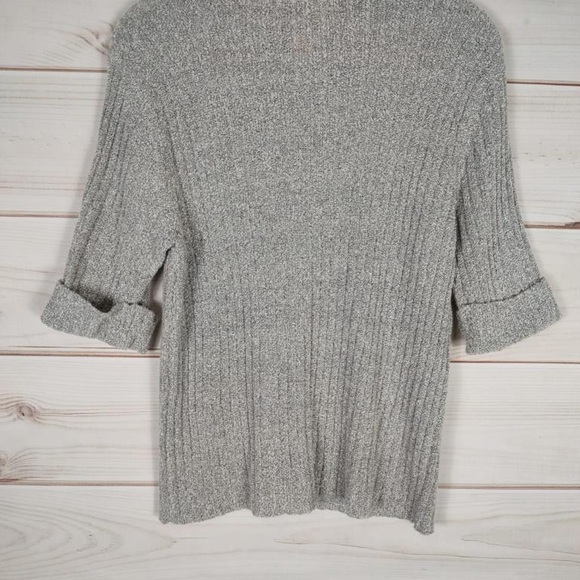 Kathy Lee Collection L Sweater Woman’s Solid Grey Turtleneck 1/2 Sleeve - Picture 4 of 8